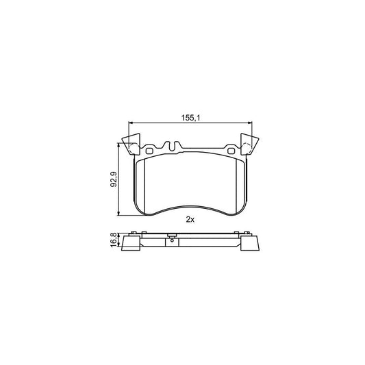 Bosch 0986495398 Brake Pad Set With Anti Squeak Plate BP1771