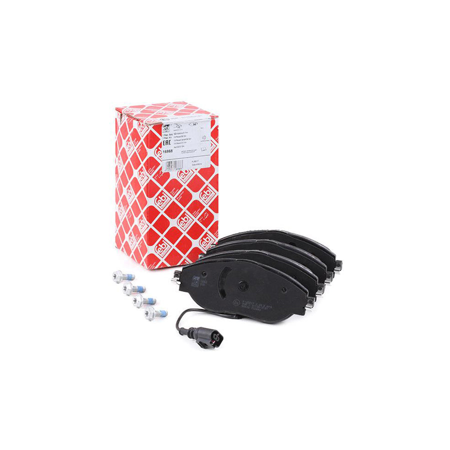 Febi Bilstein 16868 Brake Pad Set Front Axle Incl Wear Warning Contact With Bolts Screws