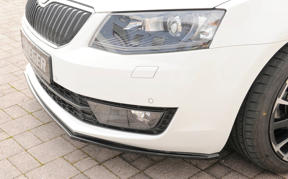 Rieger 00088107 Skoda 5E Octavia Front Splitter - Glossy Black