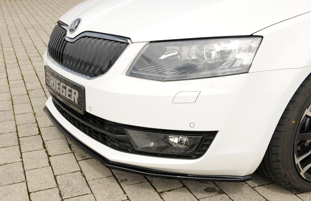 Rieger 00088107 Skoda 5E Octavia Front Splitter - Glossy Black