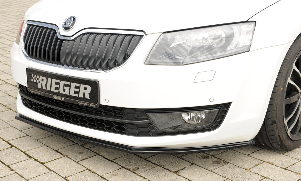 Rieger 00088107 Skoda 5E Octavia Front Splitter - Glossy Black