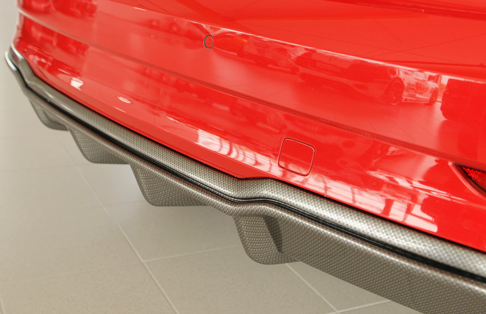 Rieger 00099614 Audi 8V A3 Rear Diffuser for Twin Tailpipe Left - Carbon-Look