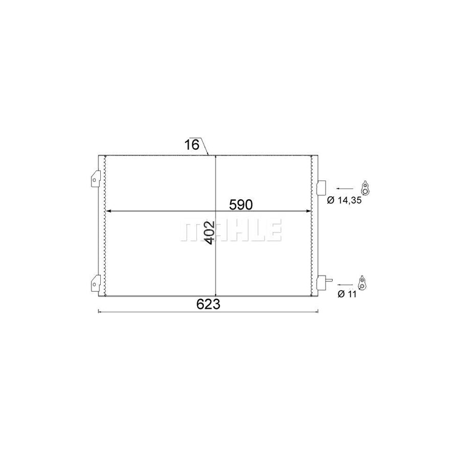 MAHLE ORIGINAL AC 650 000S Air conditioning condenser without dryer