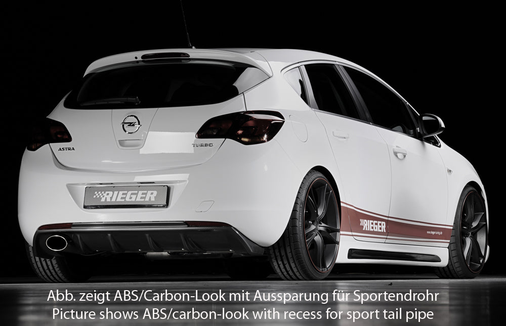 Rieger 00088112 Opel Astra J Rear Diffuser for Original Tailpipe Left - Glossy Black