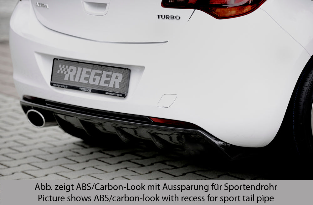Rieger 00088112 Opel Astra J Rear Diffuser for Original Tailpipe Left - Glossy Black