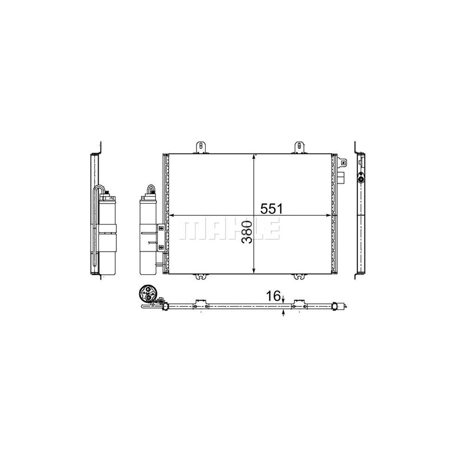 MAHLE ORIGINAL AC 221 000S Air conditioning condenser with dryer