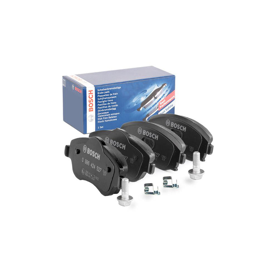 Bosch 0986424527 Brake Pad Set With Acoustic Wear Warning With Anti Squeak Plate With Bolts Screws With Accessories BP281