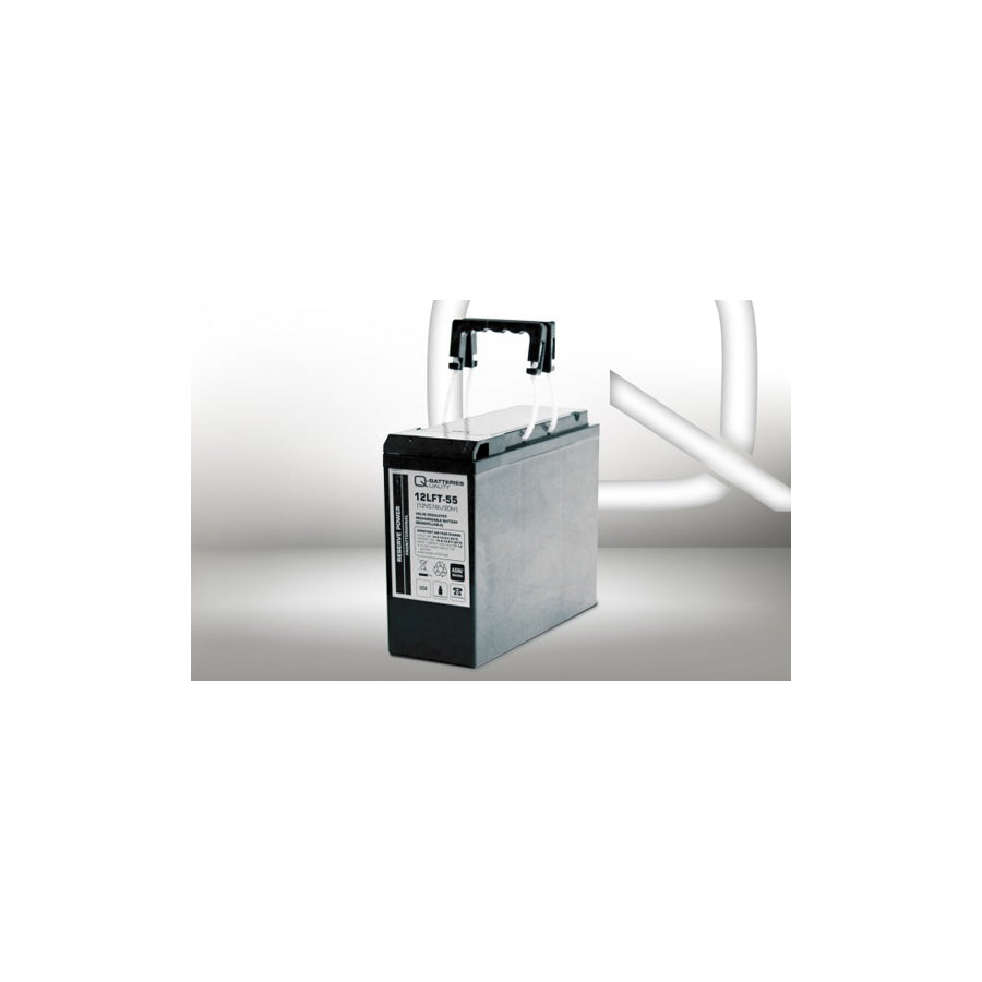 Q-Batteries 12LFT55 12V 55Ah AGM Front terminal lead accumulator 10year type VRLA