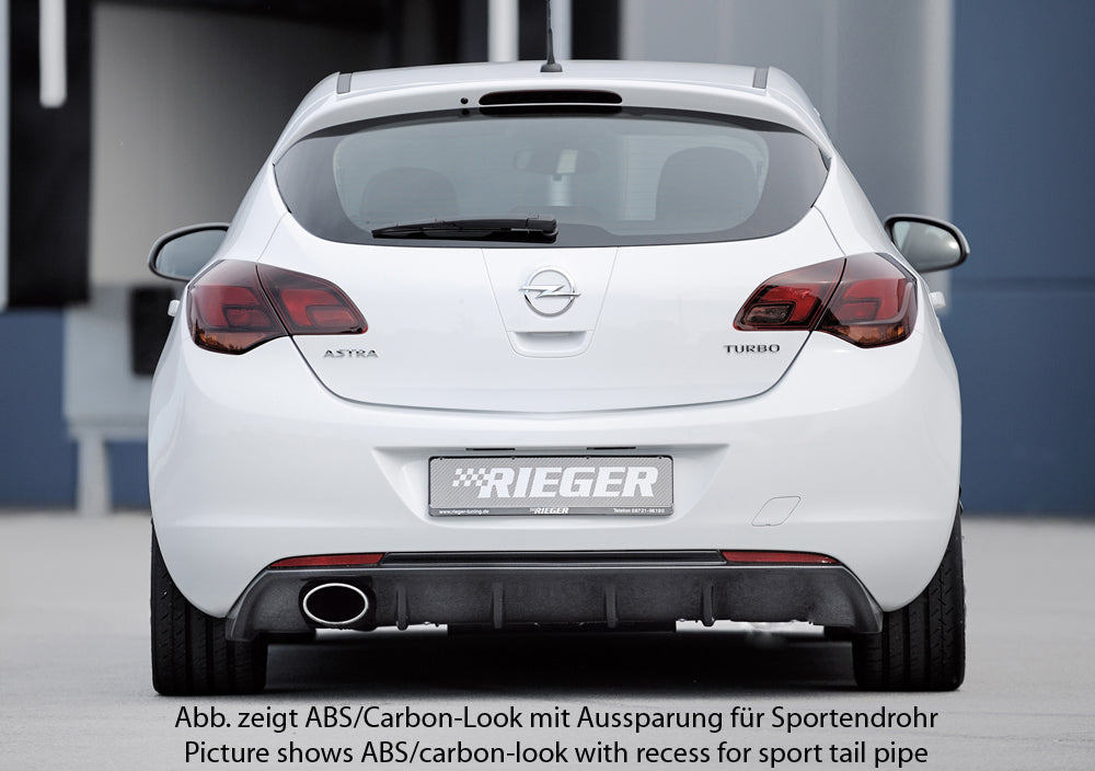 Rieger 00088112 Opel Astra J Rear Diffuser for Original Tailpipe Left - Glossy Black