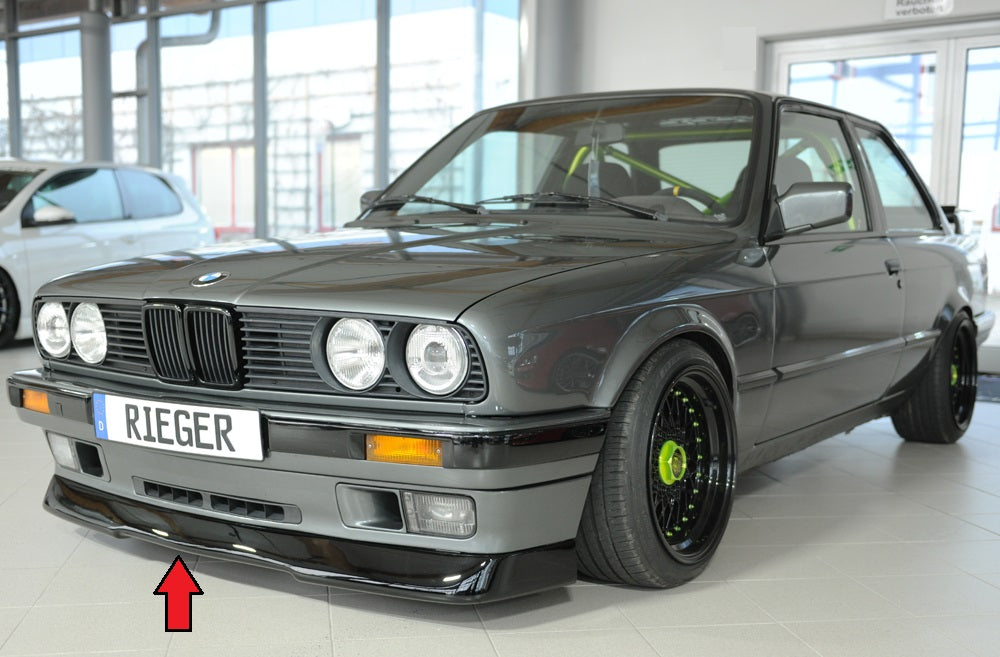 Rieger 00088270 BMW 3 Series E30 Front Splitter - Glossy Black