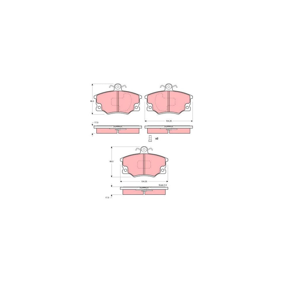 TRW Gdb1223 Brake Pad Set Prepared For Wear Indicator