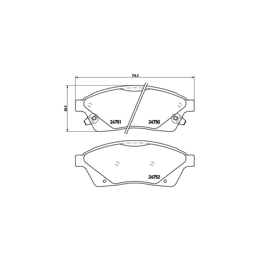 Brembo P 09 010 Brake Pad Set With Acoustic Wear Warning