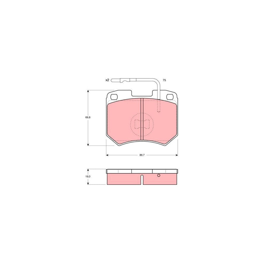 TRW Gdb256 Brake Pad Set For Audi 100 Incl Wear Warning Contact