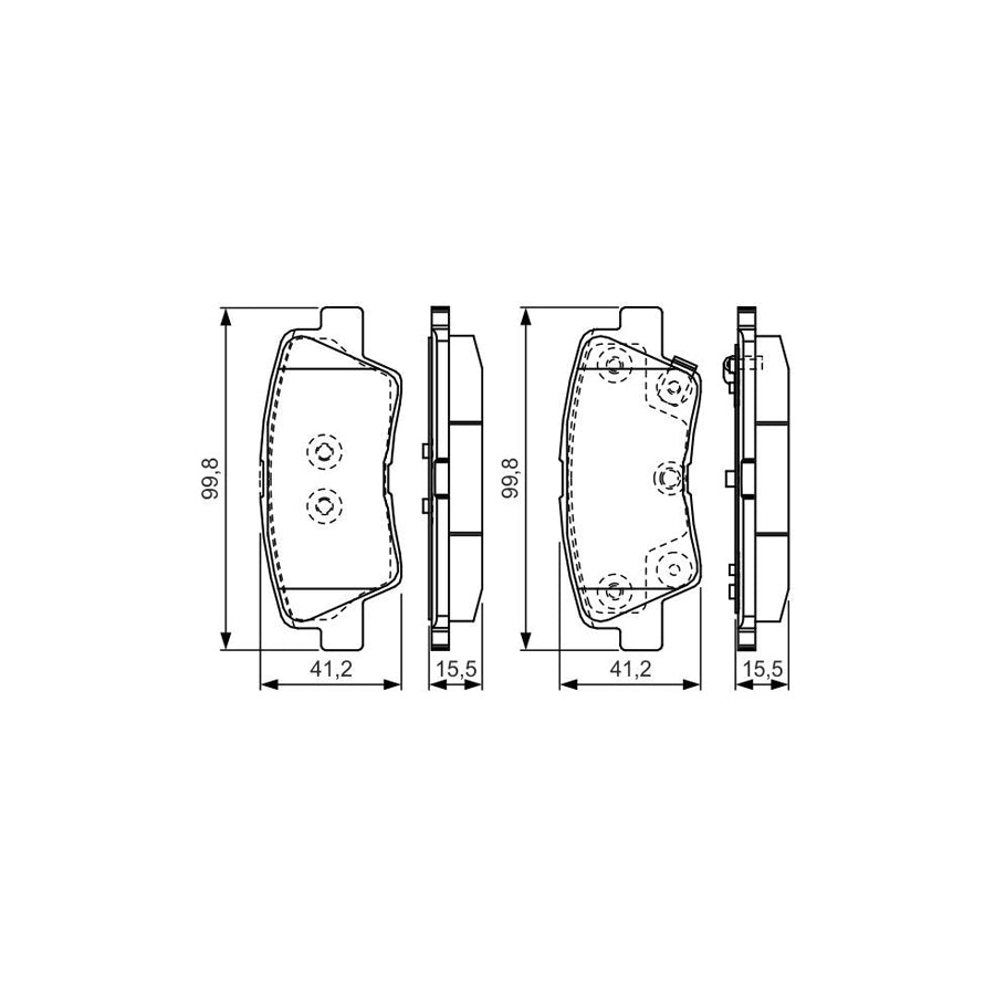 Bosch 0986Tb3203 Brake Pad Set With Acoustic Wear Warning
