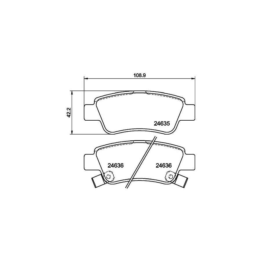 Hella 8DB 355 013 591 Brake Pad Set For Honda Cr V With Acoustic Wear Warning With Brake Caliper Screws With Accessories