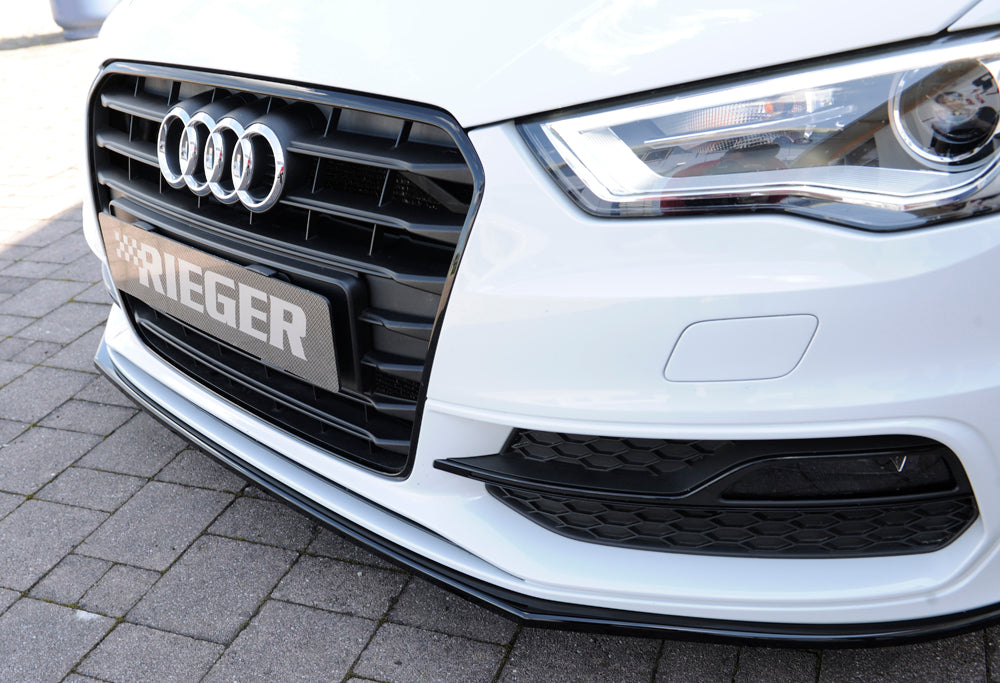 Rieger 00088115 Audi 8V Front Splitter (A3 & S3) - Glossy Black