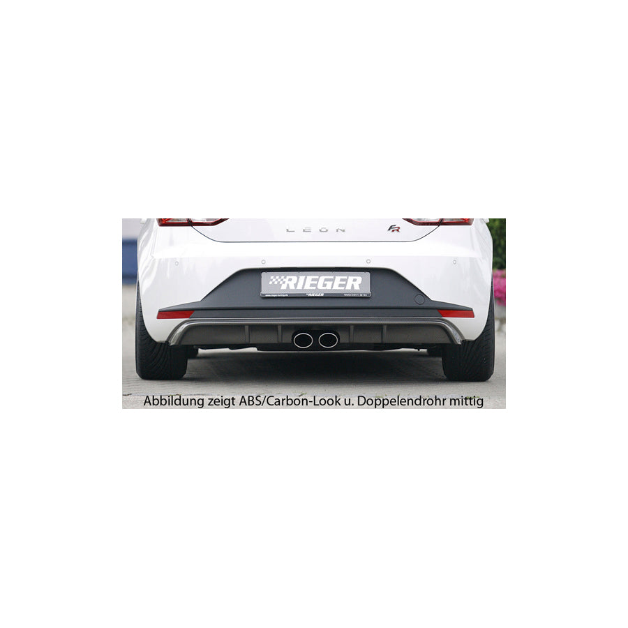 Rieger 00088032 Seat 5F Leon Rear Diffuser for Twin Tailpipe Left & Right - Glossy Black