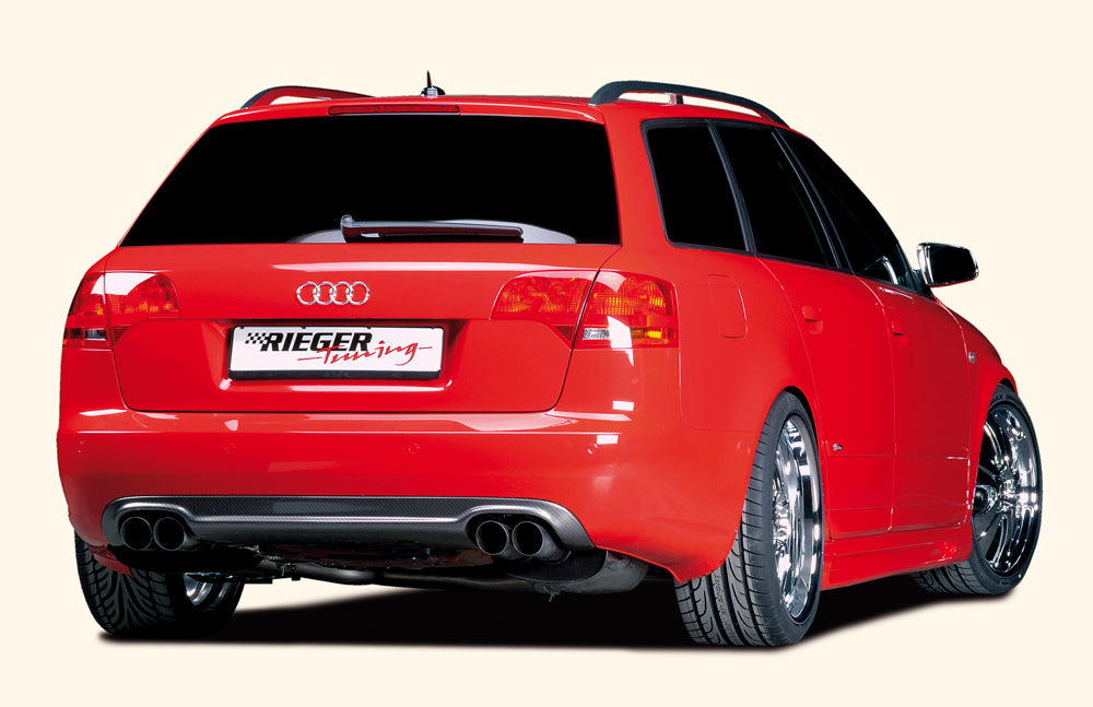 Rieger 00099023 Audi 8E B7 A4 Rear Diffuser for Twin Tailpipe Left & Right - Carbon-Look