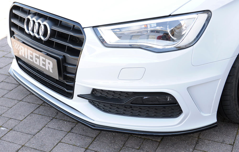 Rieger 00088115 Audi 8V Front Splitter (A3 & S3) - Glossy Black