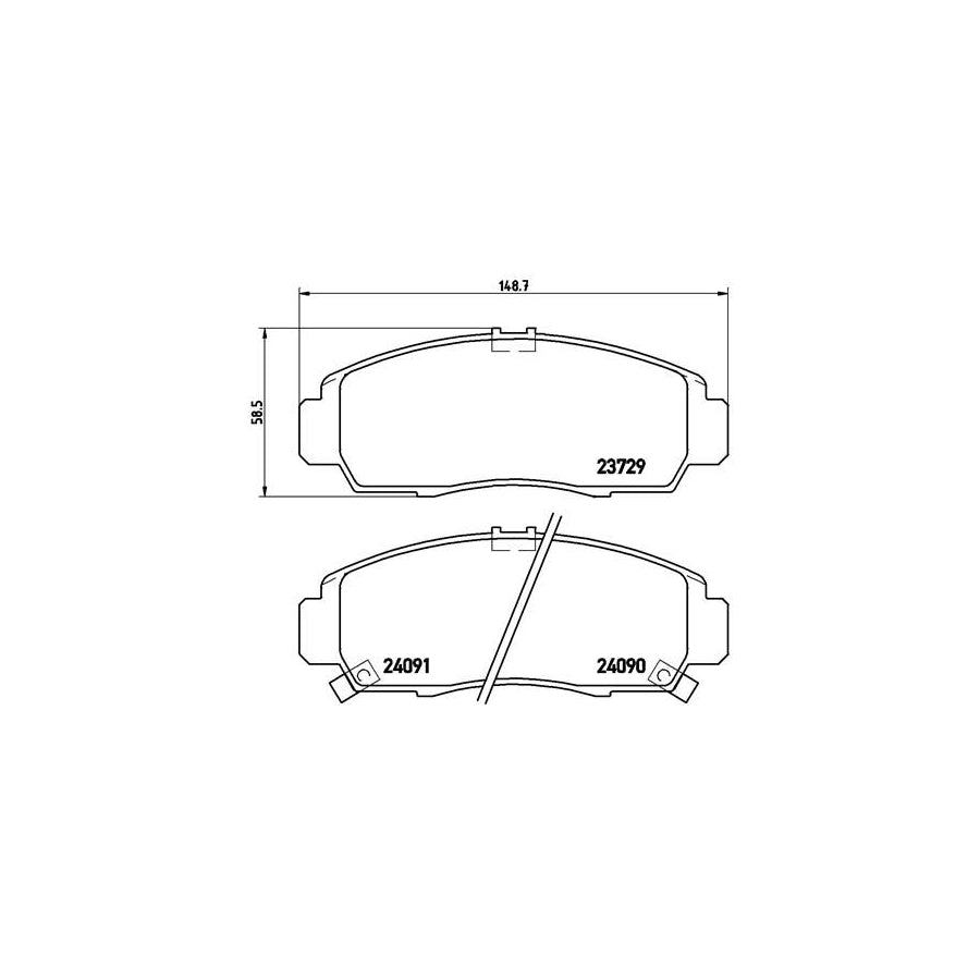 Brembo P 28 034X Brake Pad Set With Acoustic Wear Warning