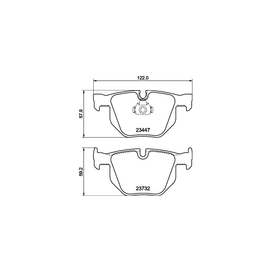 Hella 8DB 355 013 941 Brake Pad Set Prepared For Wear Indicator