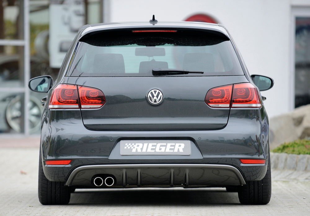 Rieger 00099657 VW Mk6 Golf GTD Rear Diffuser for Original Twin Tailpipe Left - Carbon-Look