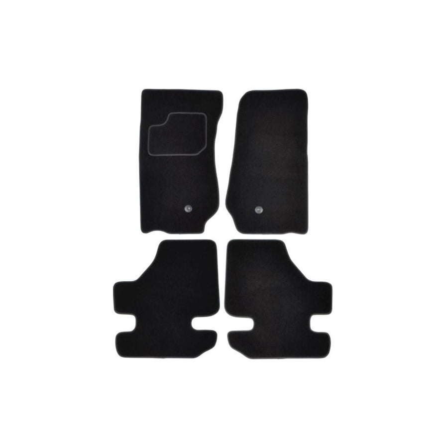 MAMMOOTH A041 JEP65 PRM 01 Floor mat set for JEEP Wrangler III Off-Road (JK) Textile, Front and Rear, Quantity: 4, Black