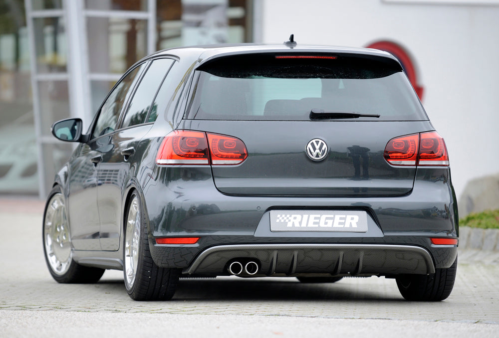 Rieger 00099657 VW Mk6 Golf GTD Rear Diffuser for Original Twin Tailpipe Left - Carbon-Look