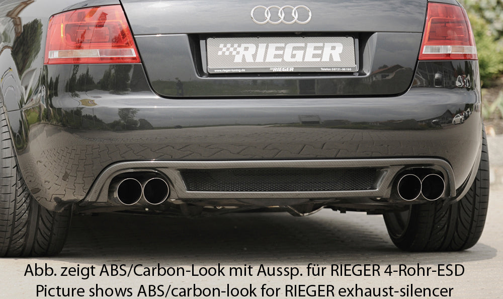 Rieger 00055268 Audi 8H A4 Rear Diffuser for Original Tailpipe Left & RIght - Matte Black
