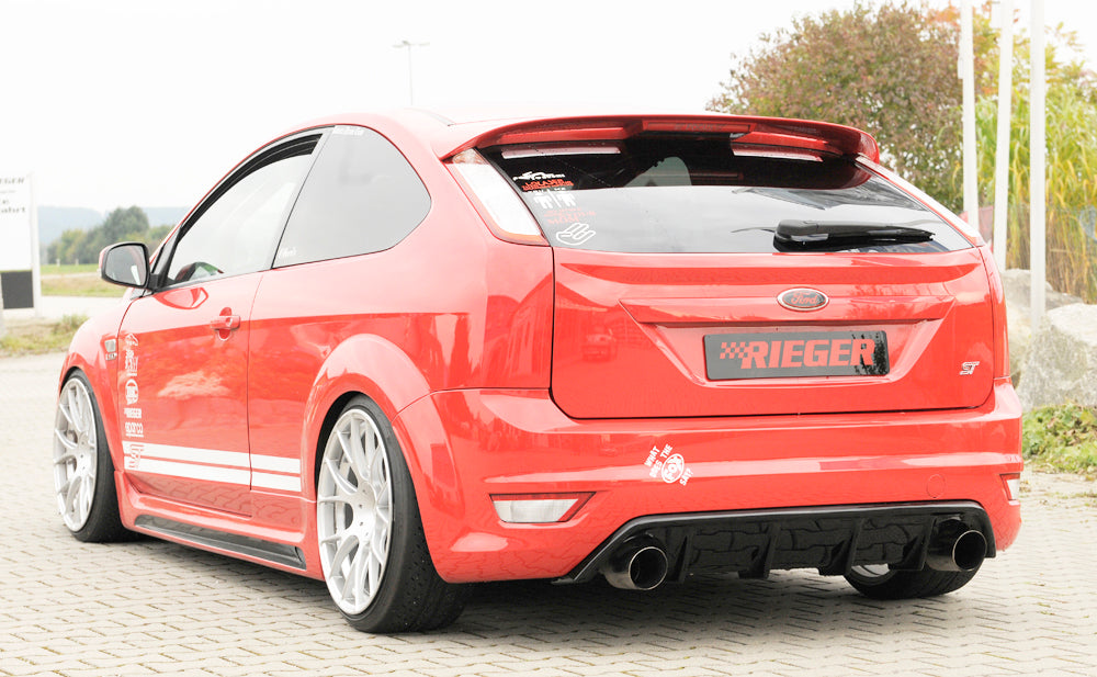 Rieger 00088118 Ford Focus 2 ST Rear Diffuser for Original Tailpipe Left & RIght - Glossy Black