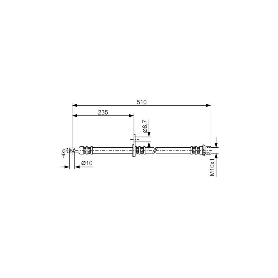 BOSCH 1 987 476 355 Brake Hose 495Mm M10X1