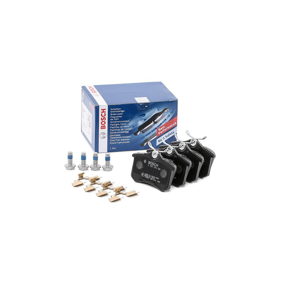 Bosch 0986494596 Brake Pad Set With Anti Squeak Plate With Bolts Screws With Mounting Manual BP617