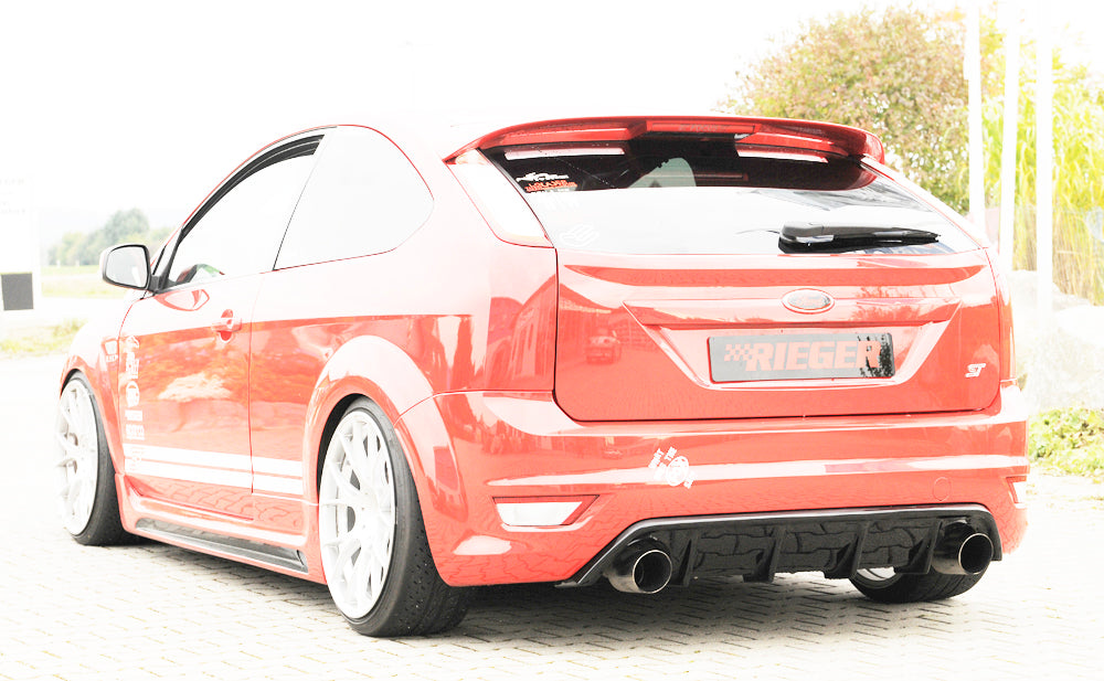 Rieger 00088118 Ford Focus 2 ST Rear Diffuser for Original Tailpipe Left & RIght - Glossy Black