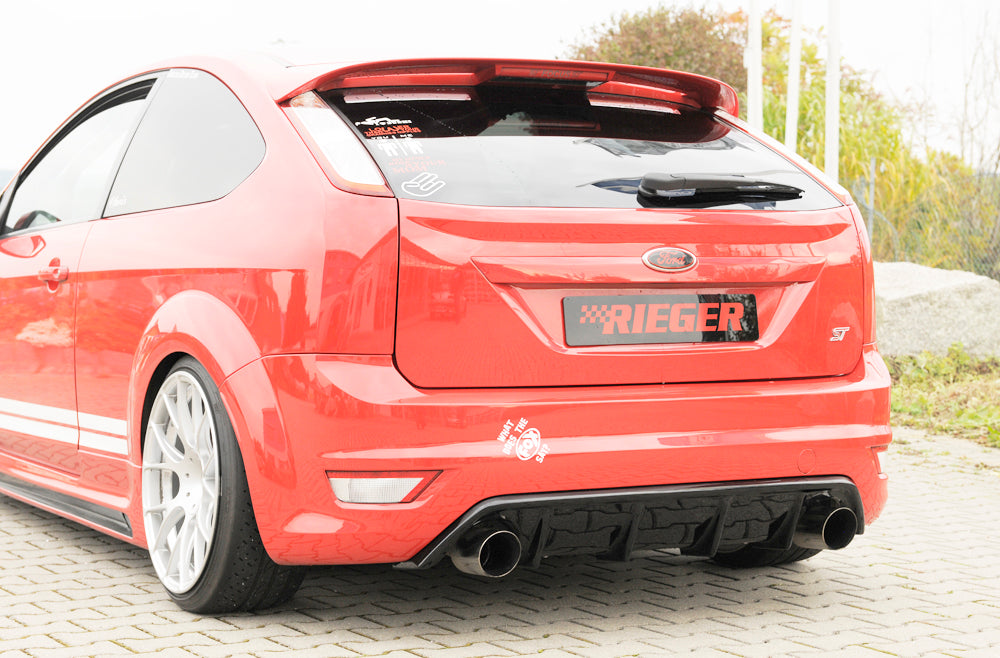 Rieger 00088118 Ford Focus 2 ST Rear Diffuser for Original Tailpipe Left & RIght - Glossy Black