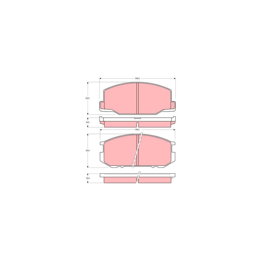 TRW Gdb216 Brake Pad Set Not Prepared For Wear Indicator