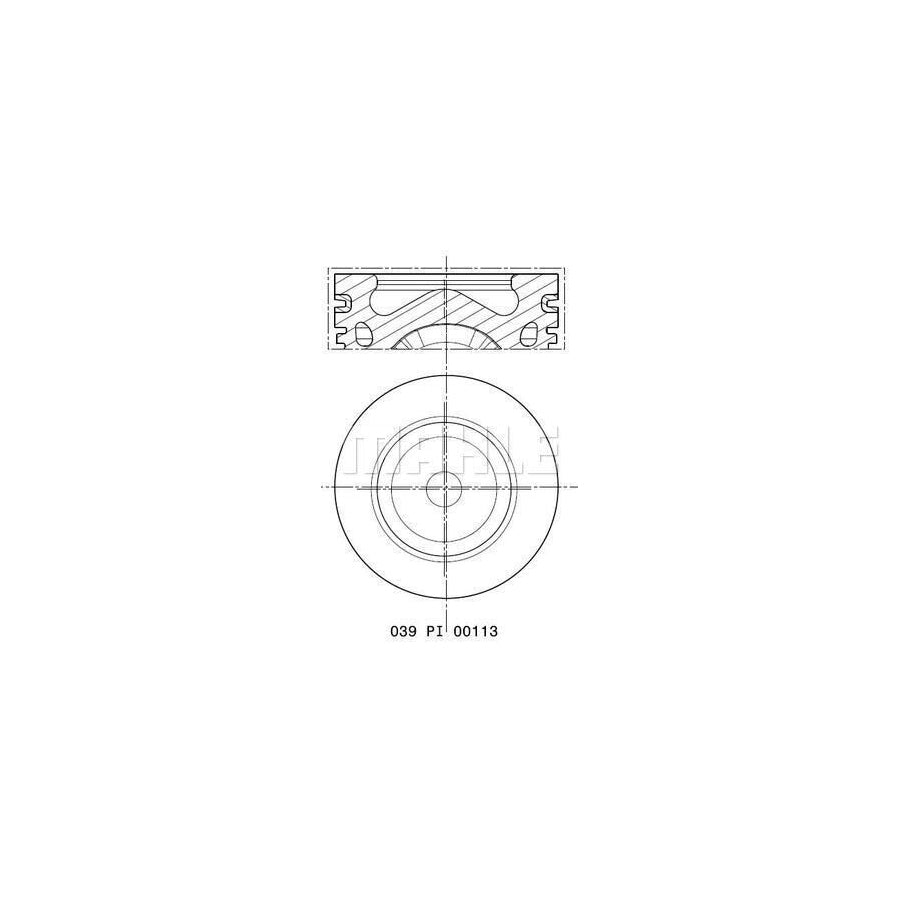 MAHLE ORIGINAL 039 PI 00113 012 Piston 75,509 mm, with cooling duct, with piston ring carrier