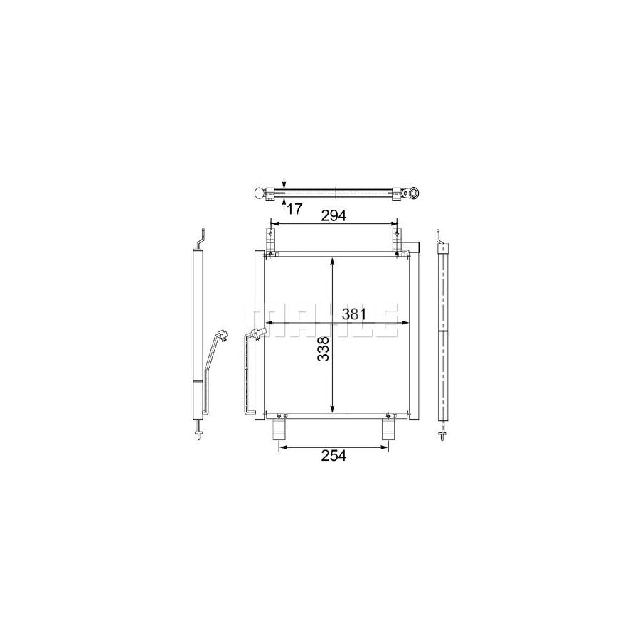 MAHLE ORIGINAL AC 482 000S Air conditioning condenser without dryer