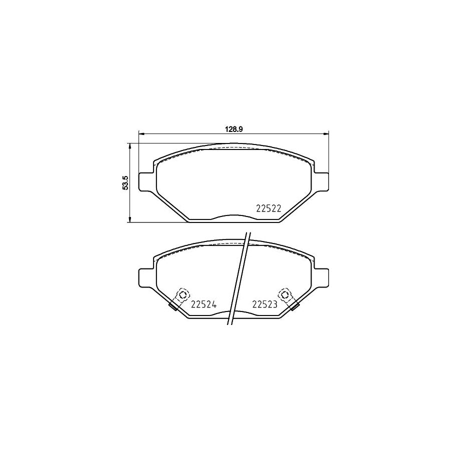Hella 8DB 355 025 521 Brake Pad Set With Acoustic Wear Warning With Accessories