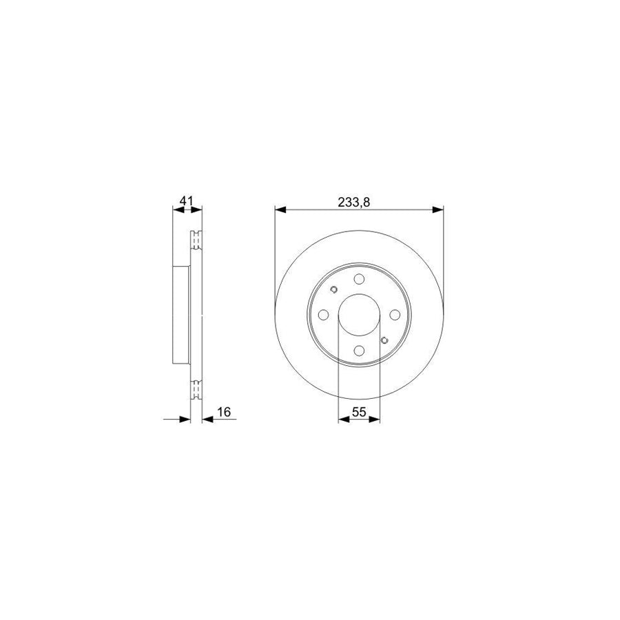 BOSCH 0 986 479 352 Brake Disc Vented Oiled without bolts screws
