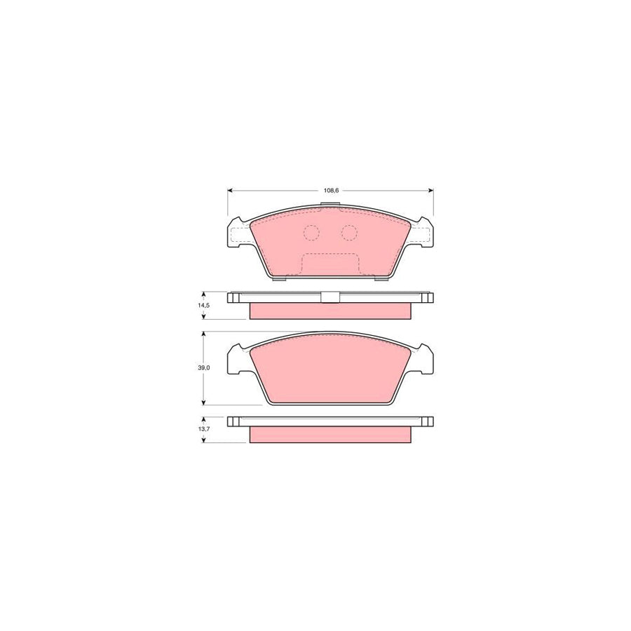 TRW Gdb3108 Brake Pad Set Not Prepared For Wear Indicator