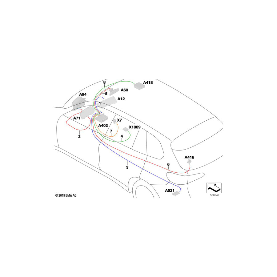 Genuine BMW 61118714867 G05 G06 Hsd Wire L= 825mm (Inc. X5) | Duco Car Parts UK Car Parts
