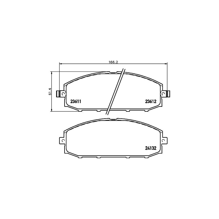 Hella 8DB 355 010 511 Brake Pad Set For Nissan Patrol With Acoustic Wear Warning