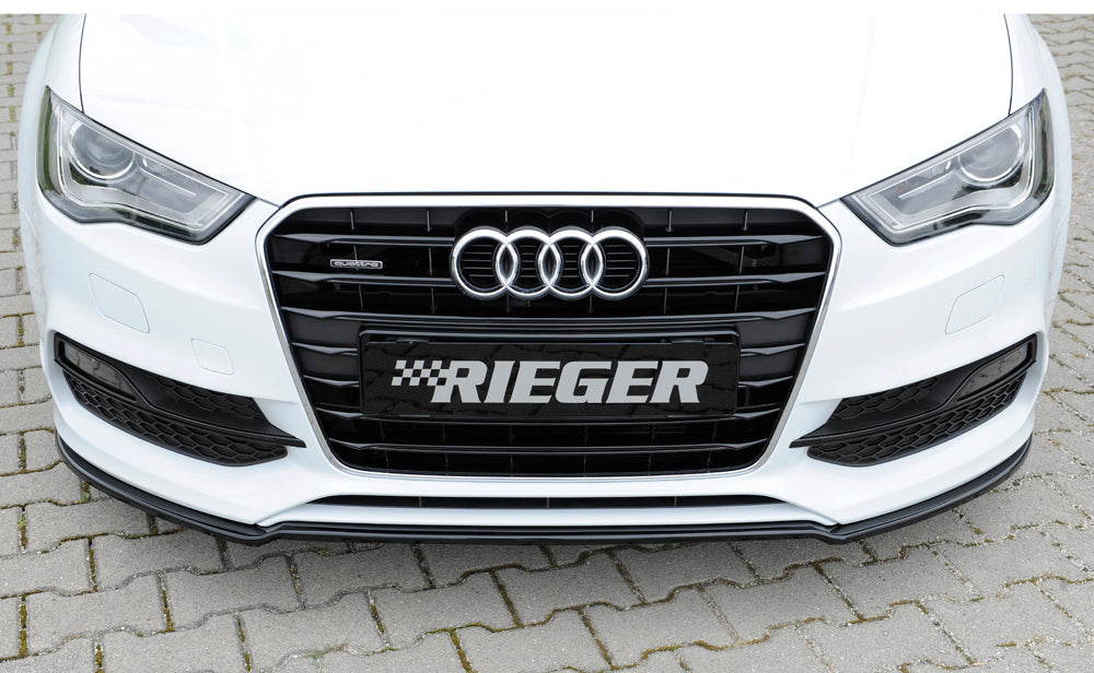 Rieger 00088116 Audi 8V Front Splitter (A3 & S3) - Glossy Black