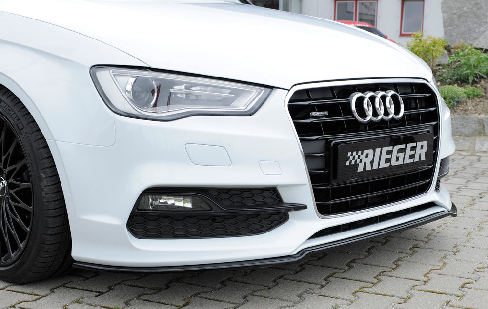 Rieger 00088116 Audi 8V Front Splitter (A3 & S3) - Glossy Black