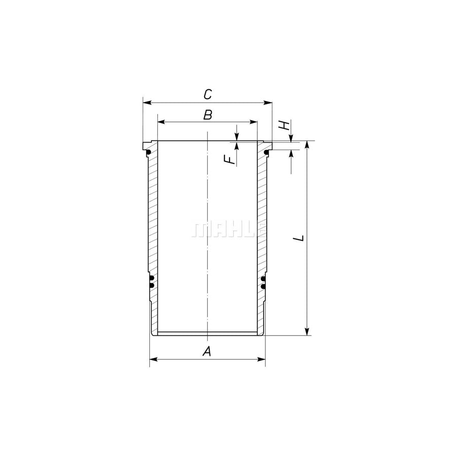 MAHLE ORIGINAL 439 LW 00100 001 Cylinder Sleeve 122,0mm