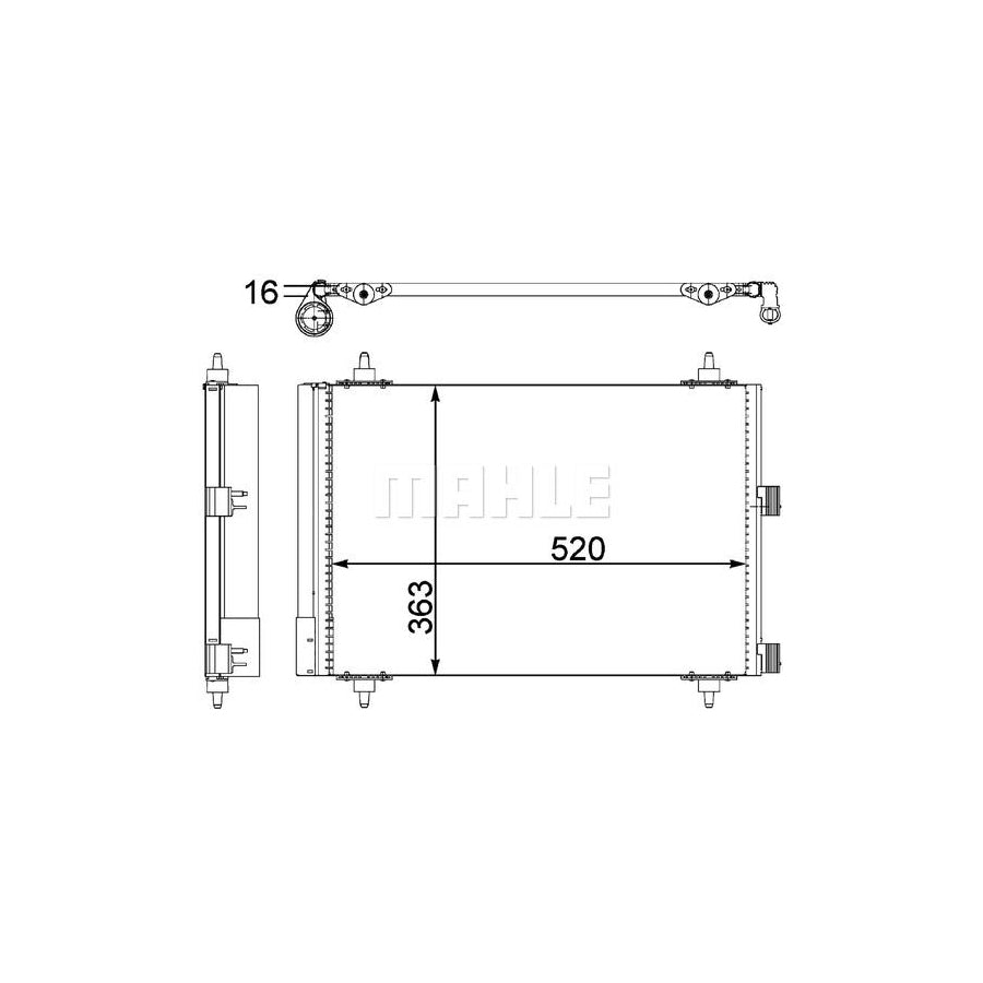 MAHLE ORIGINAL AC 447 000P Air conditioning condenser with dryer