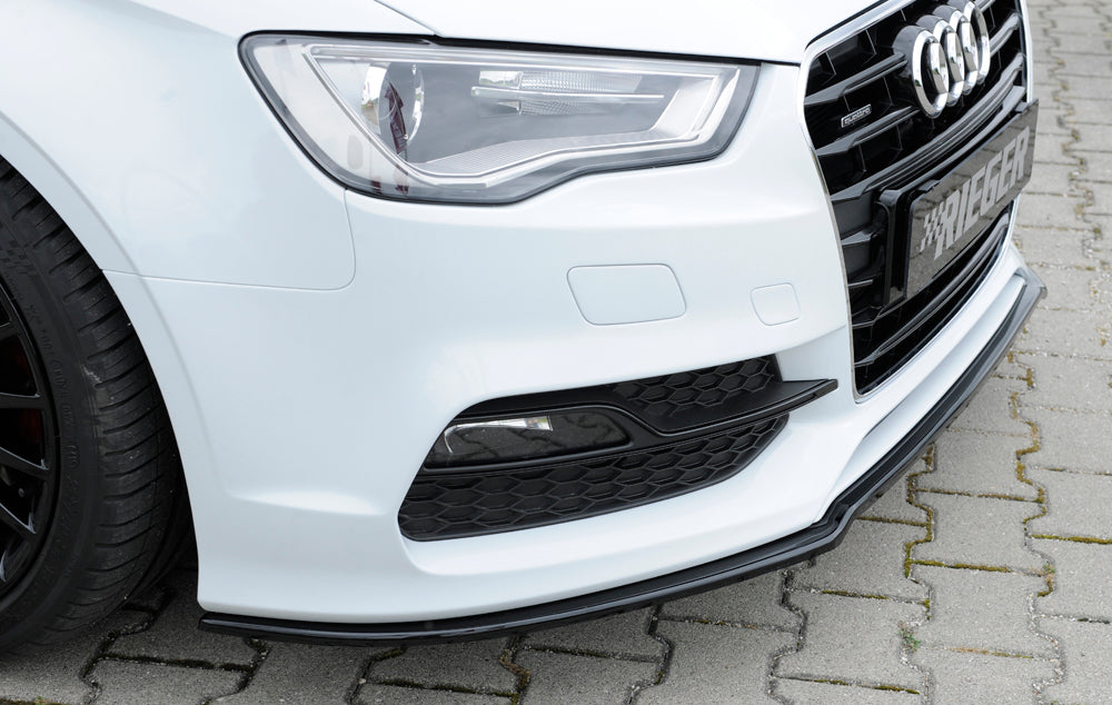 Rieger 00088116 Audi 8V Front Splitter (A3 & S3) - Glossy Black