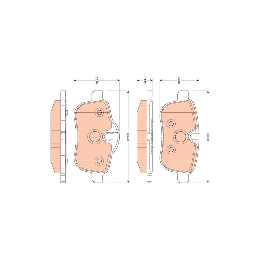TRW Gdb1827 Brake Pad Set For Bmw Z4 Roadster E89 Prepared For Wear Indicator With Brake Caliper Screws With Accessories