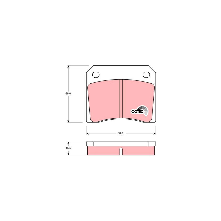 TRW Cotec Gdb557 Brake Pad Set Not Prepared For Wear Indicator
