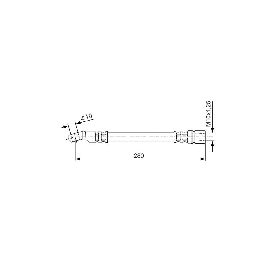 BOSCH 1 987 476 238 Brake Hose for FIAT 126 126 265Mm M10X1 25